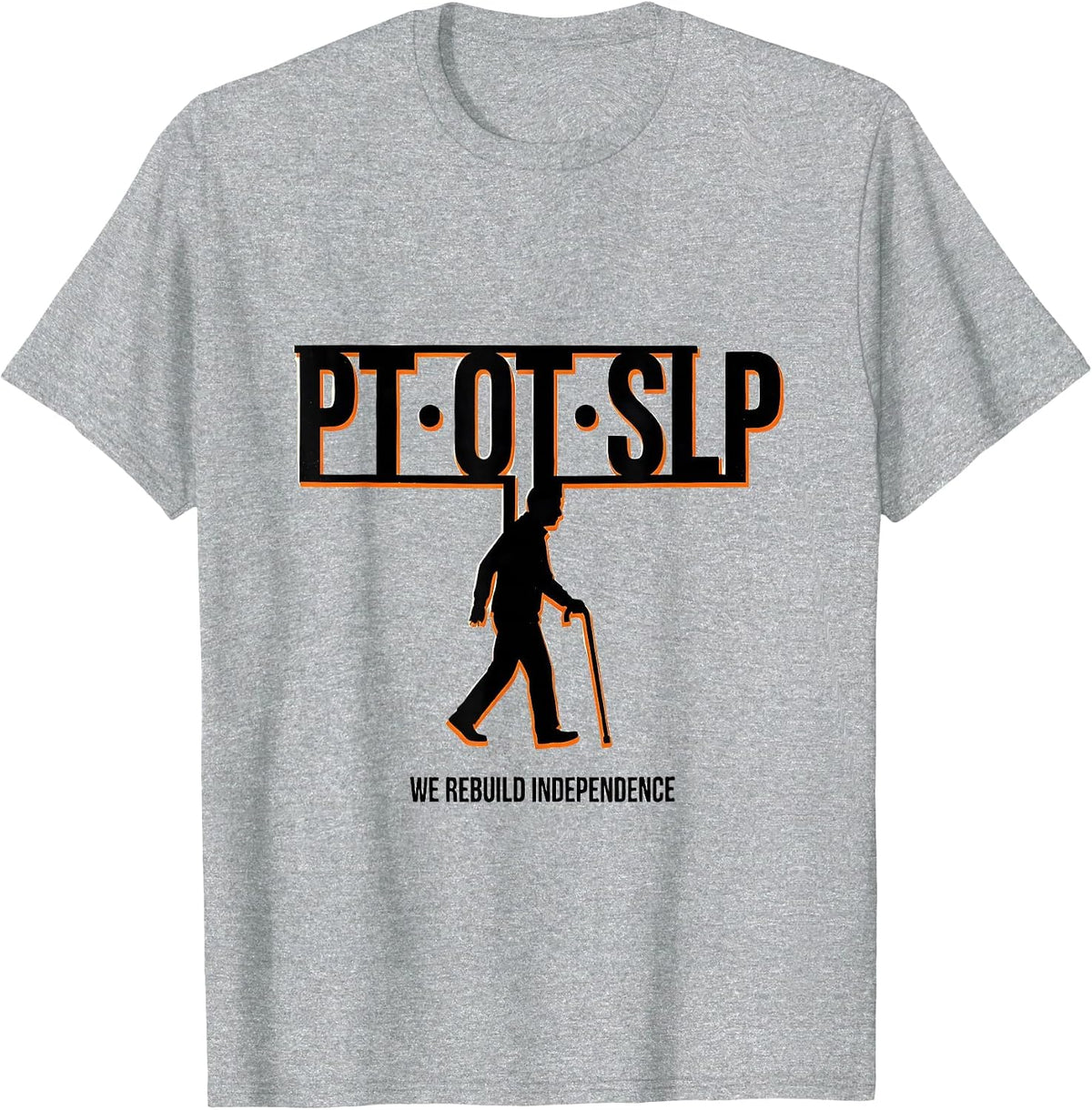 Men's We Rebuild Independence Stencil Graphic Physical Therapist T-Shirt - Heather Grey