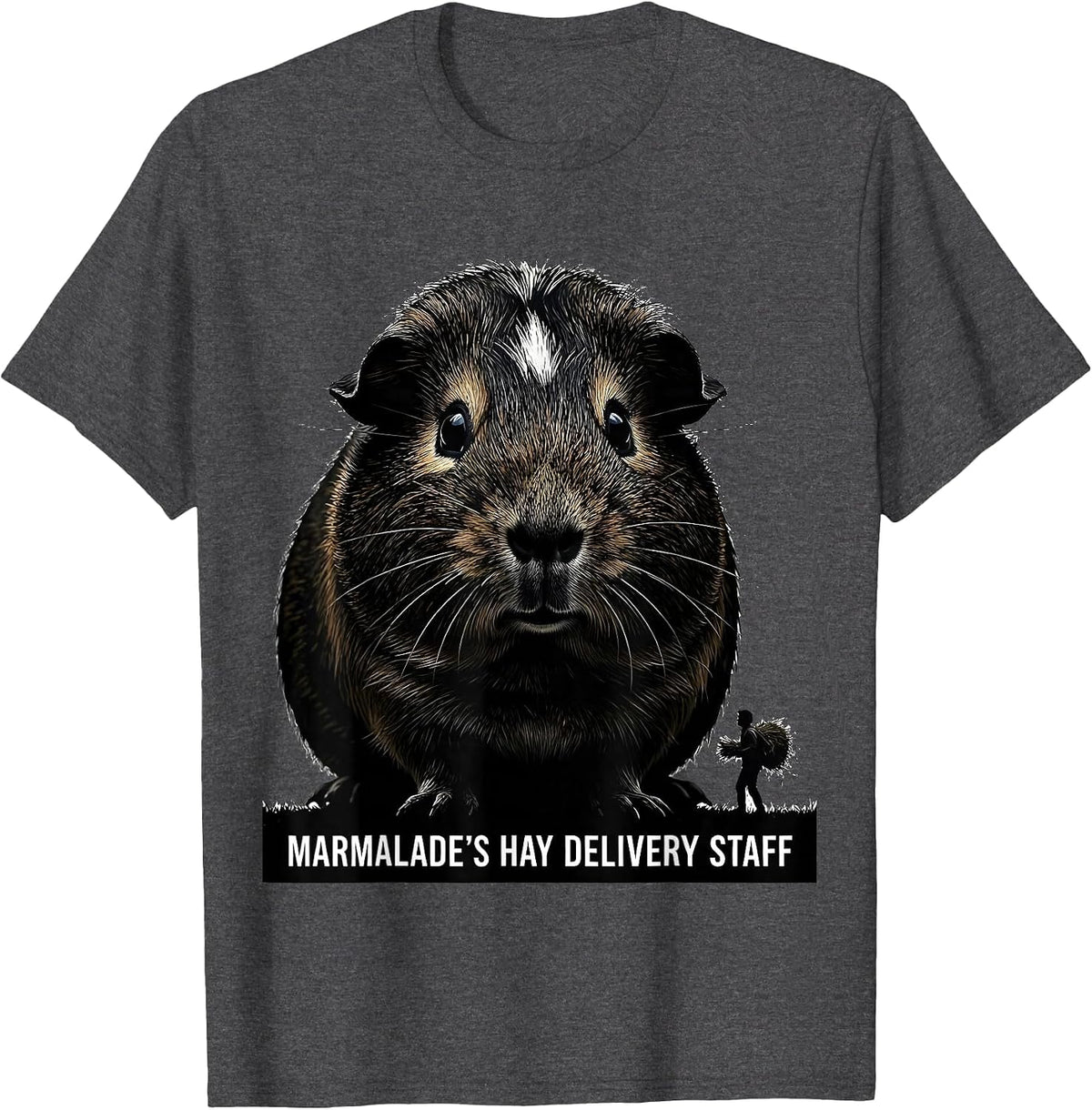 Men's Marmalade's Hay Delivery Staff Funny Guinea Pig Pet Lover T-Shirt - Dark Heather Grey