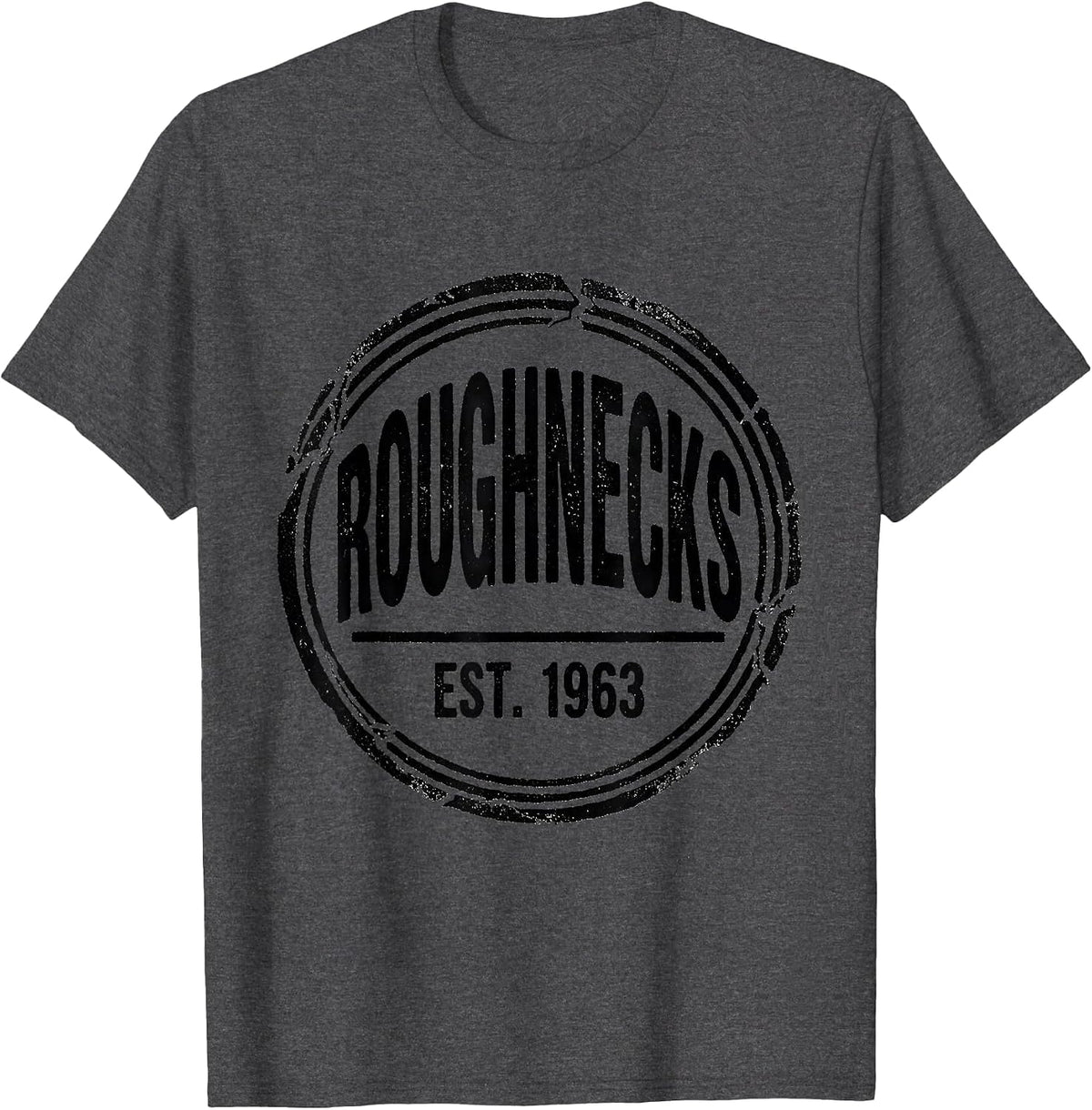 ROUGHNECKS EST. 1963 Vintage Retro Team Name Gift T-Shirt - Dark Heather Grey