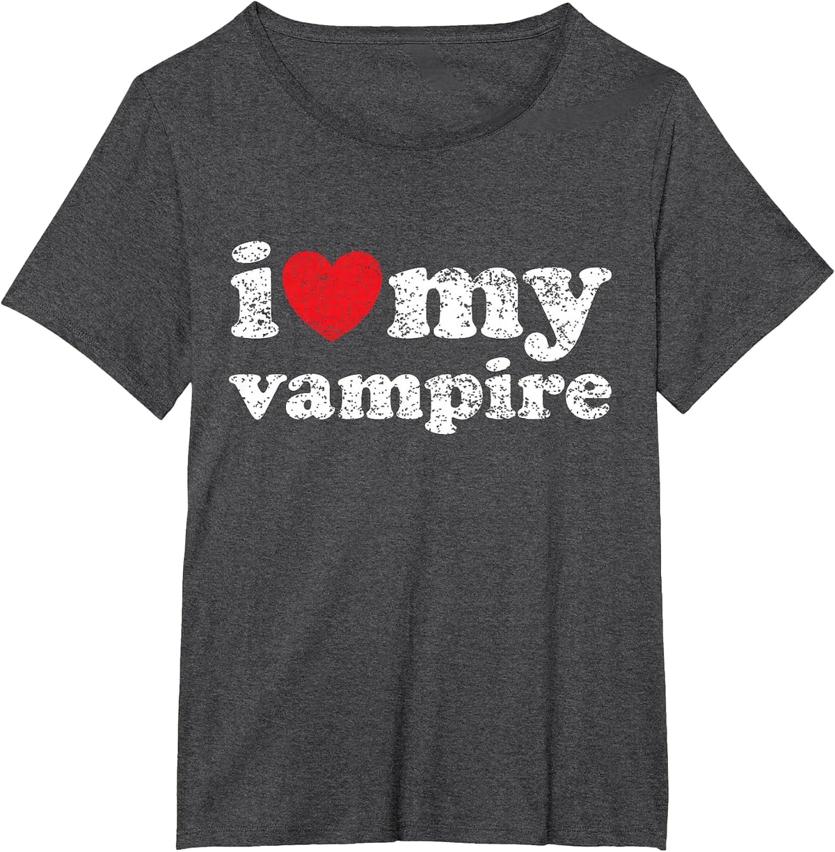 I Love My Vampire T-Shirt - Dark Heather Grey