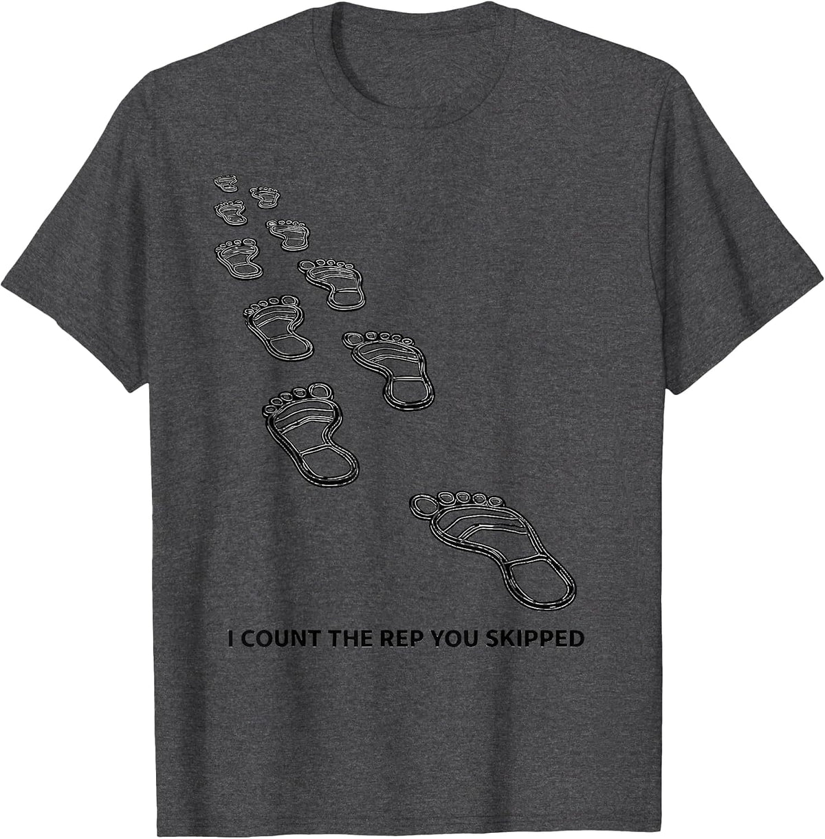 I Count The Rep You Skipped Funny Physical Therapist PT T-Shirt - Dark Heather Grey