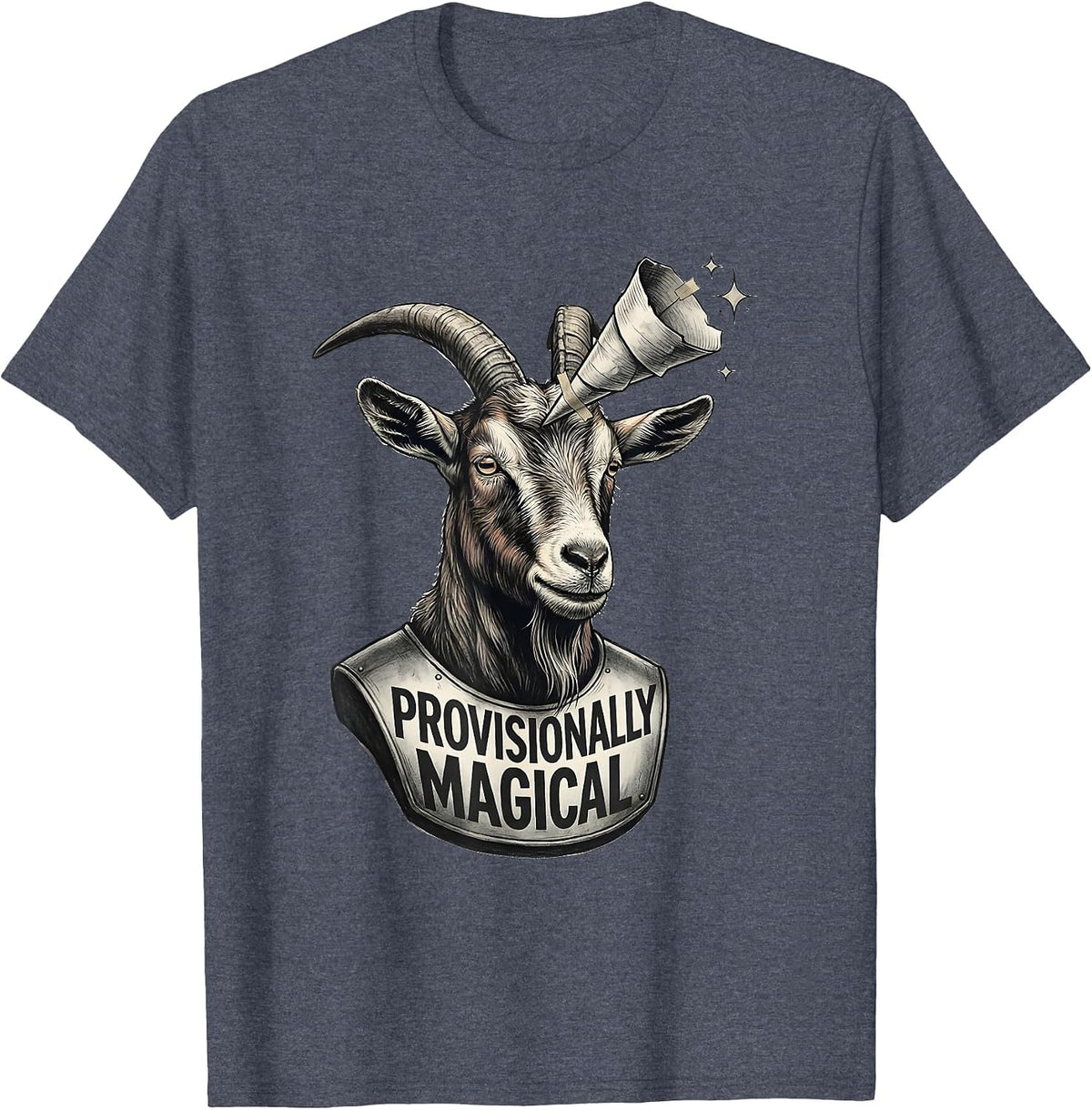 Provisionally Magical Funny Unicorn Novelty Humor T-Shirt - Heather Blue
