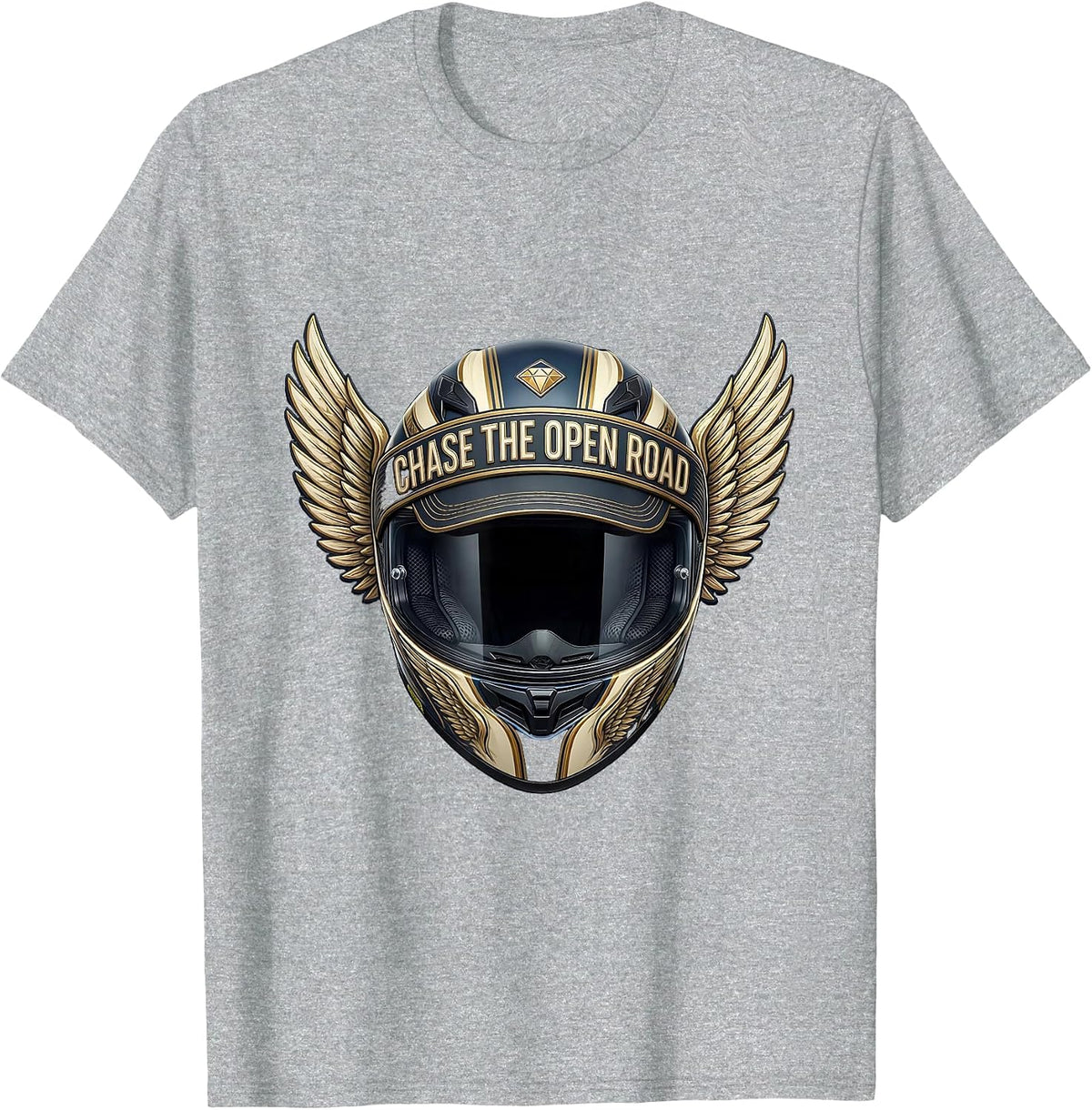 Men's Chase the Open Road Motorcycle Graphic T-Shirt - Heather Grey