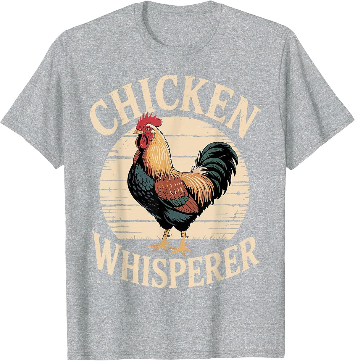 Chicken Whisperer Funny Rooster Farm Animal T-Shirt - Heather Grey