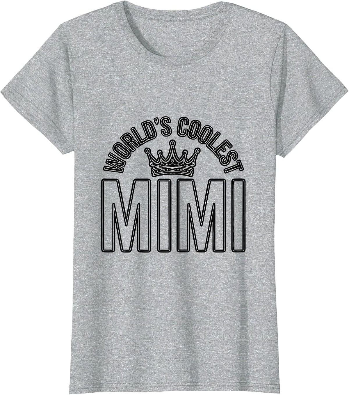 World's Coolest Mimi Grandmother Pride Design T-Shirt - Heather Grey