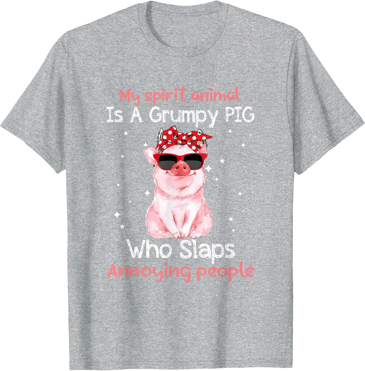 Pig Lover My Spirit Animal is Grumpy Pig Funny T-Shirt - Heather Grey