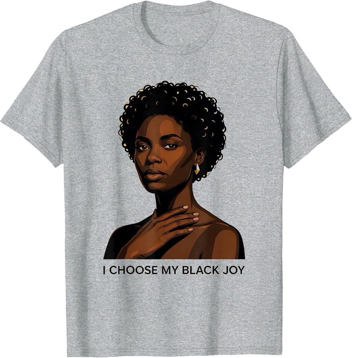 Men's I Choose My Black Joy Afro Pride Black History Month T-Shirt - Heather Grey