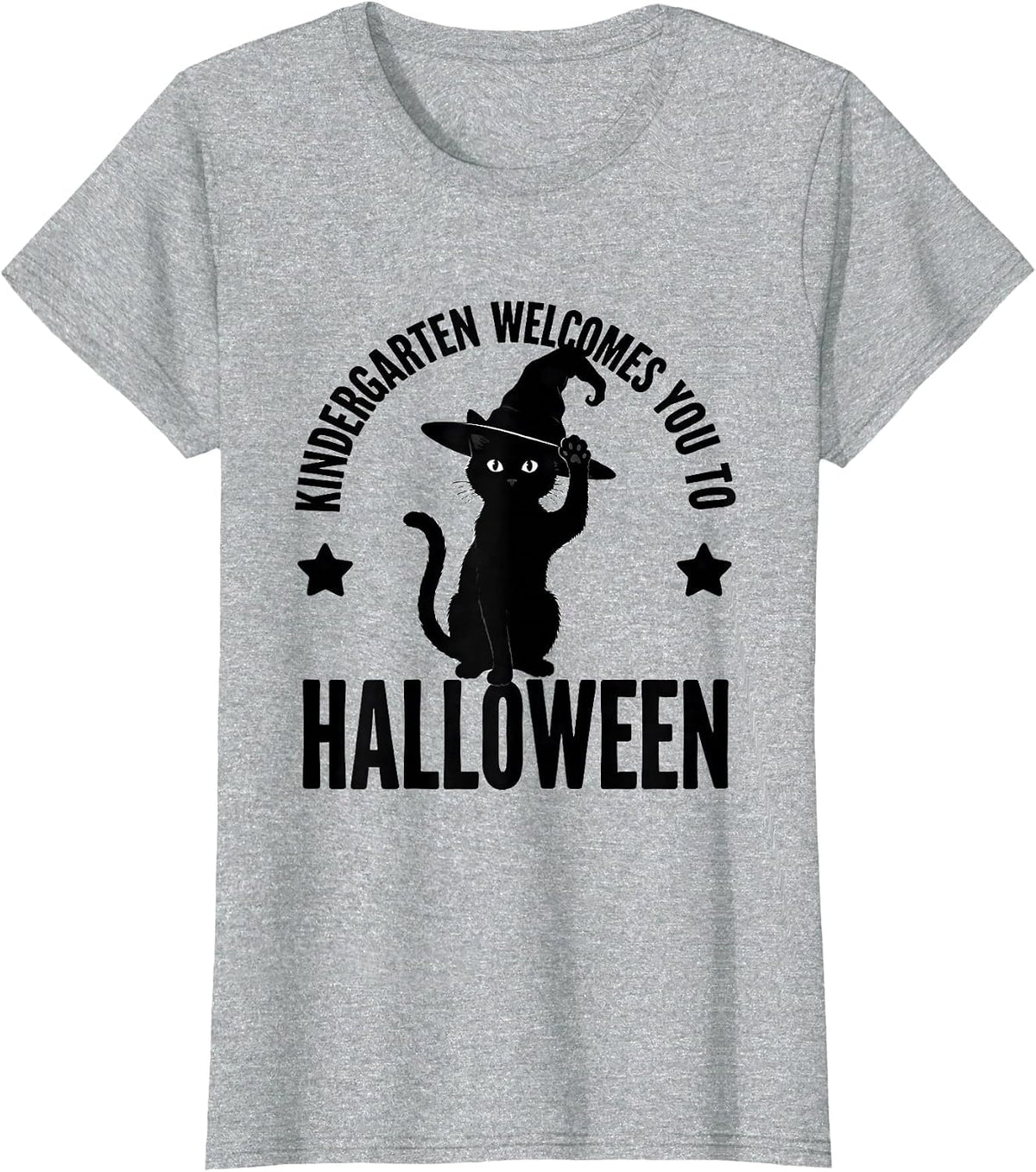 Kindergarten Welcomes You To Halloween Playful Teacher T-Shirt - Heather Grey