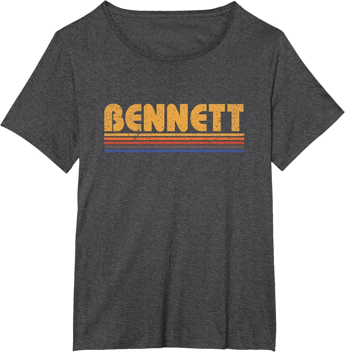 Bennett Vintage 80s Retro Style T-Shirt - Dark Heather Grey