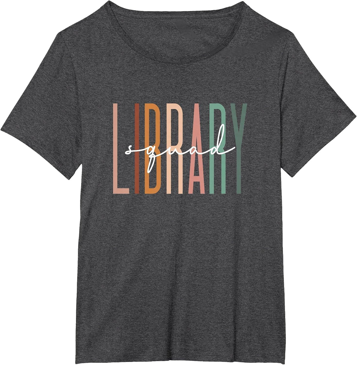 Library Squad Librarian Reading Teacher Student Book Lover T-Shirt - Dark Heather Grey