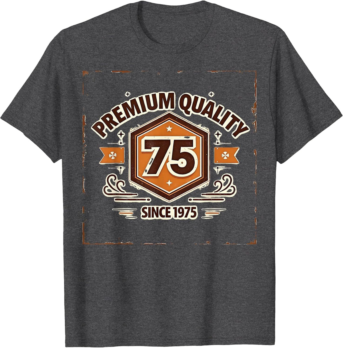 Premium Quality Since 1975 Vintage Men Design T-Shirt - Dark Heather Grey