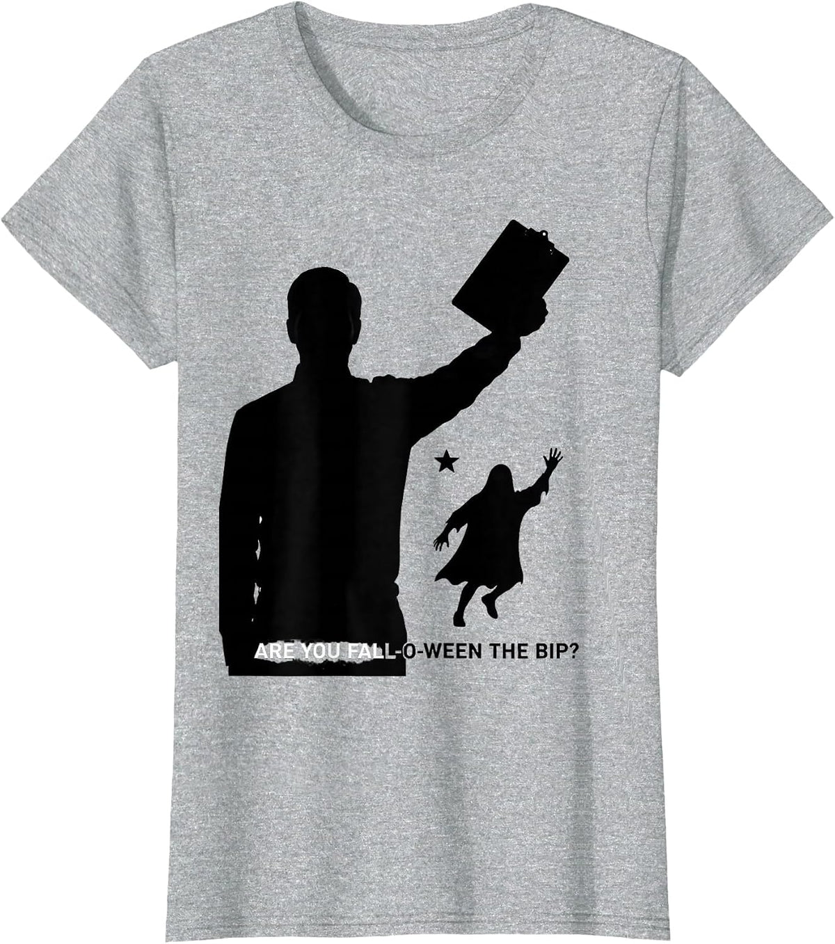 Women's Are You Fall-O-Ween The BIP Teacher Halloween Ghost T-Shirt - Heather Grey