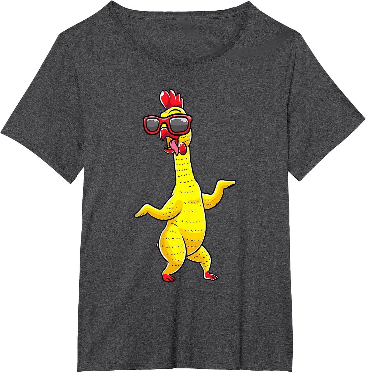 Rubber Chicken Dancing Party Funny Kids Men Women Girls T-Shirt - Dark Heather Grey