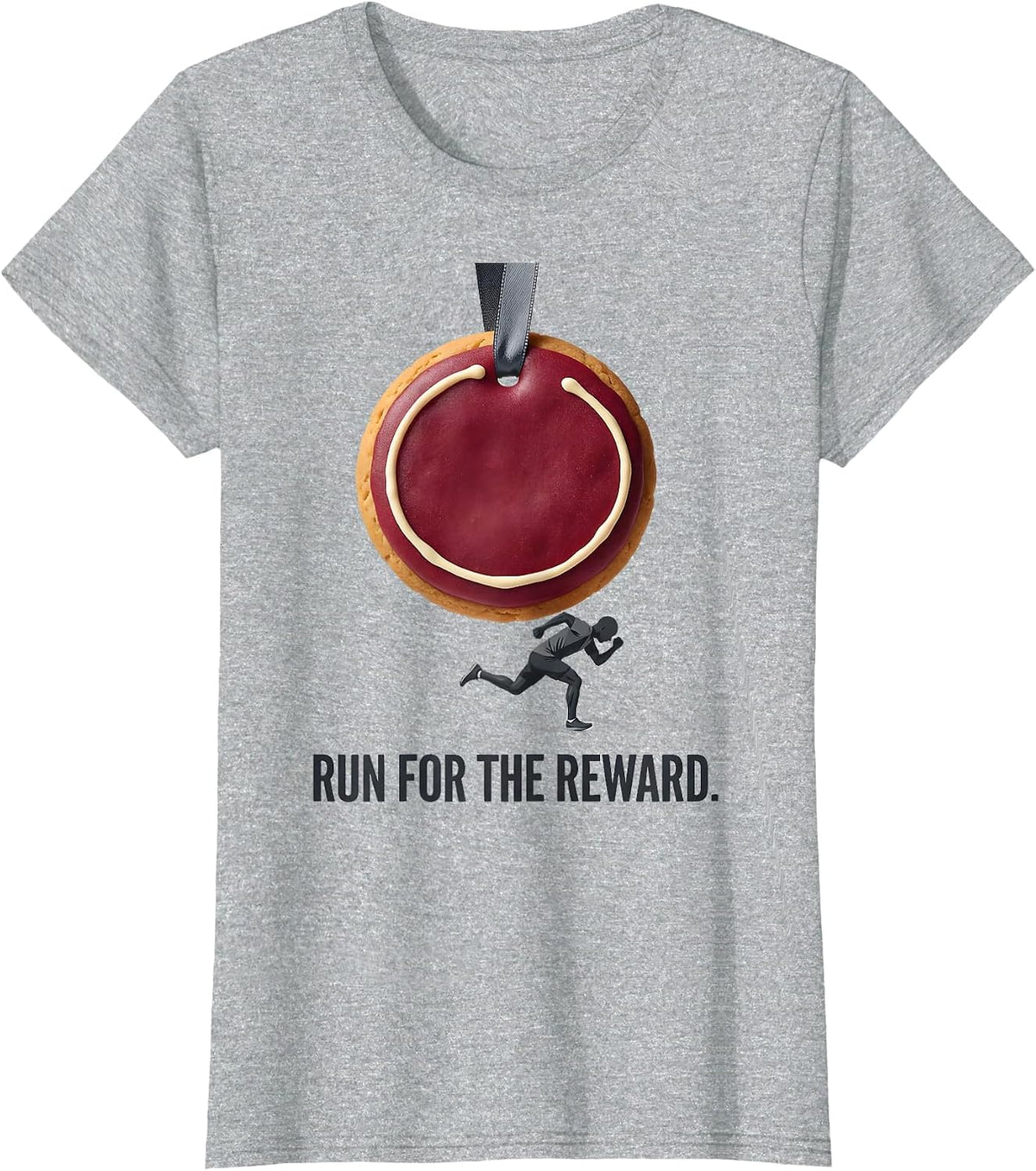 Run For The Reward Funny Christmas Fun Run Squad Runner T-Shirt - Heather Grey