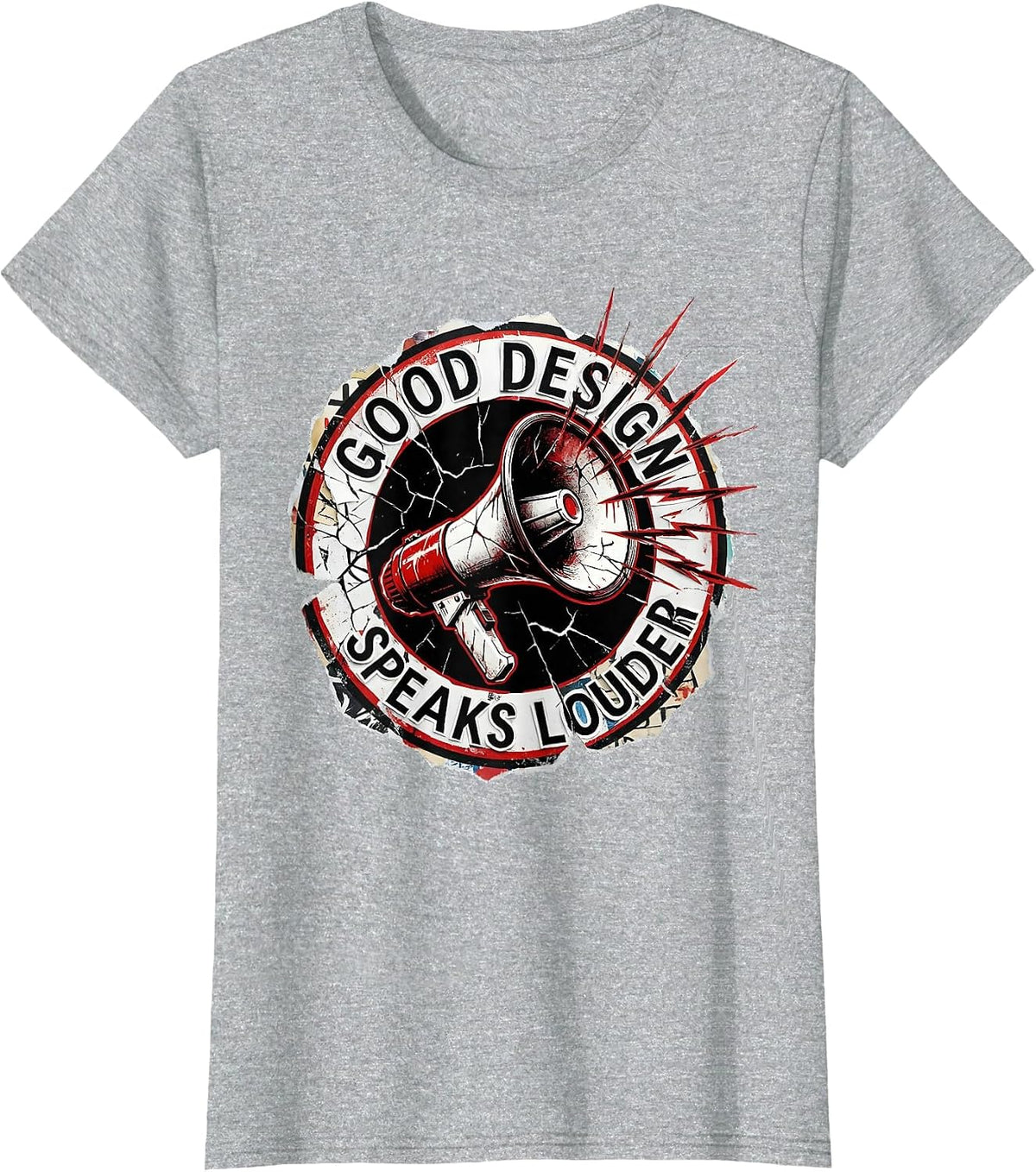 Good Design Speaks Louder Creative Designer Tee T-Shirt - Heather Grey