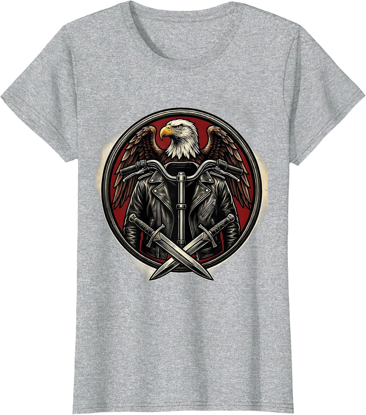 Vintage Motorcycle Jacket Graphic Tee T-Shirt - Heather Grey