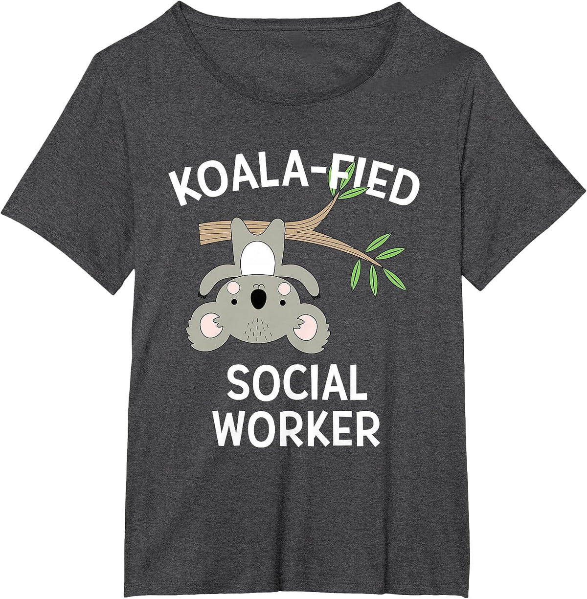 Cute Koala Social Worker T-Shirt Funny Pun BSW MSW T-Shirt - Dark Heather Grey