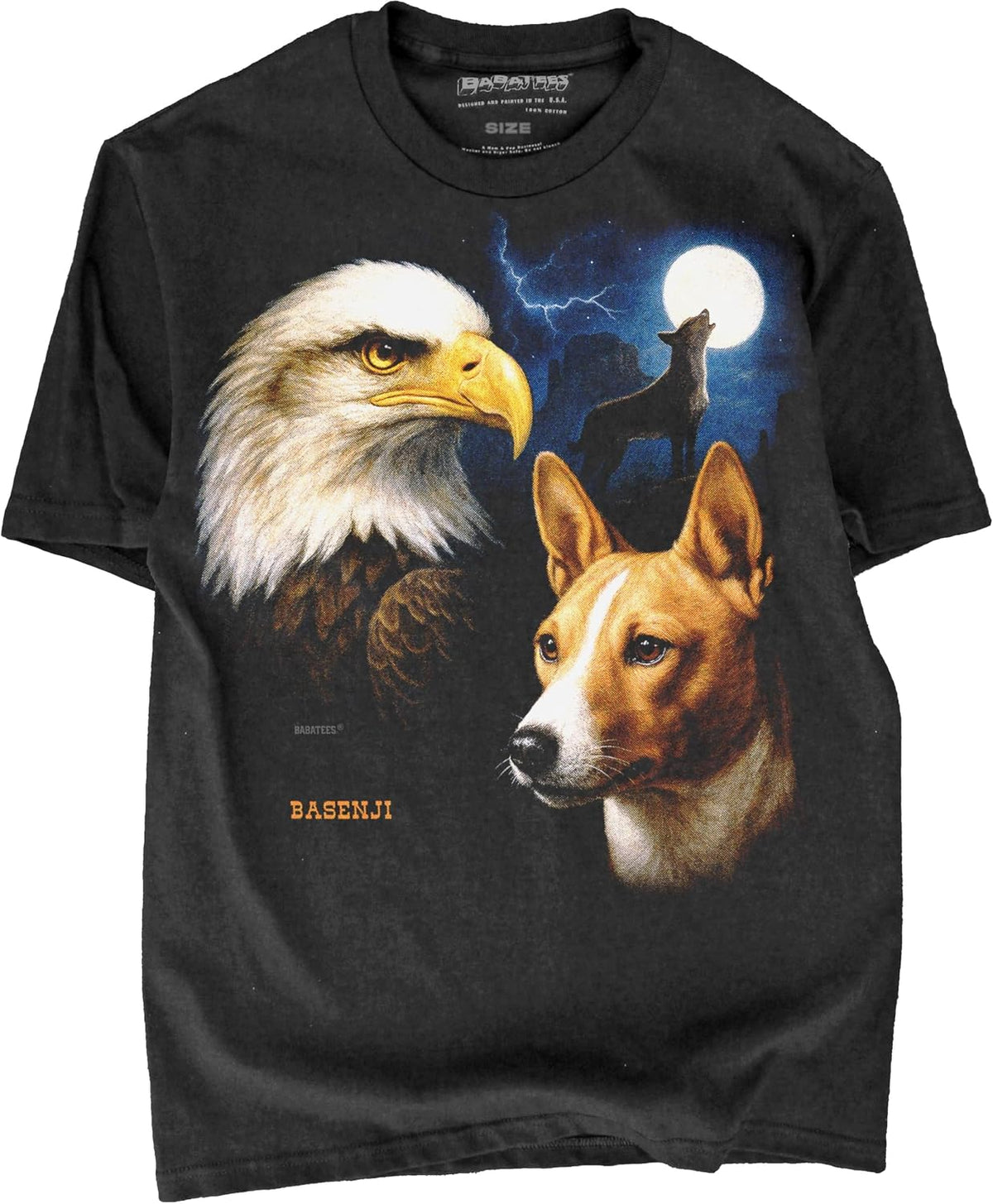 Majestic Dog Artwork Premium Black T-Shirt for Men & Women - Basenji