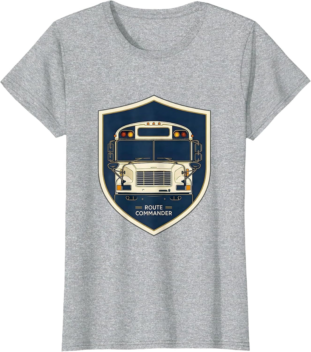 Women's Route Commander Funny School Bus Driver Appreciation Gift T-Shirt - Heather Grey