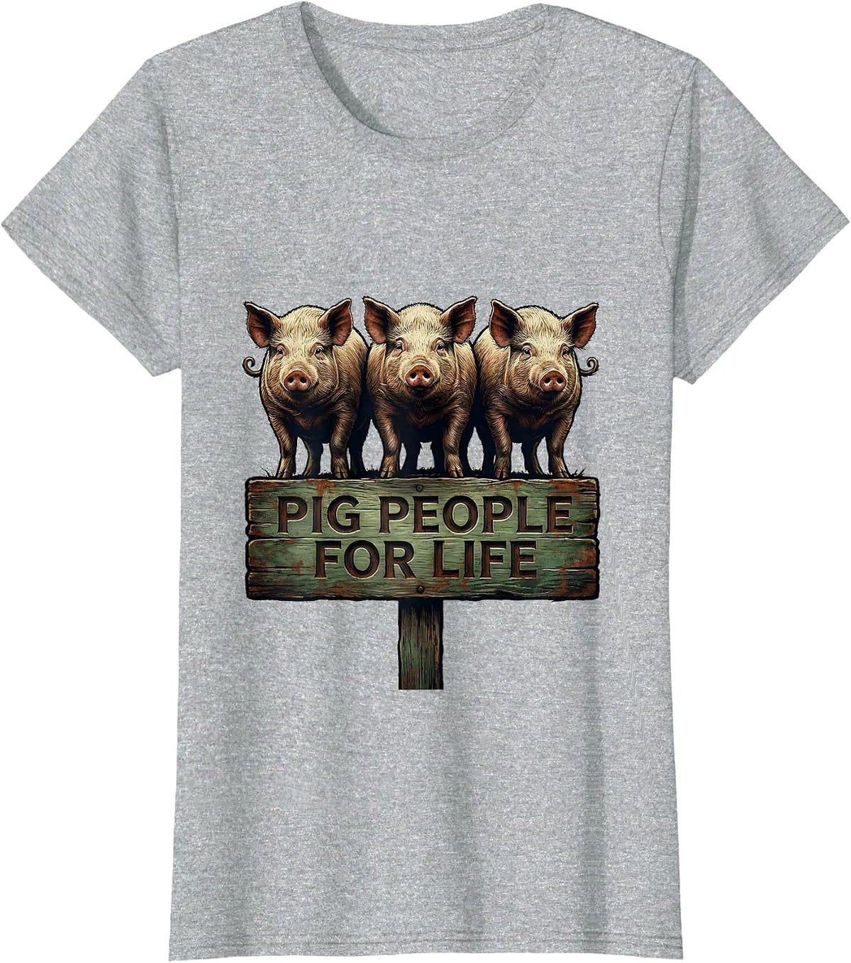 Pig People For Life Funny Pig Farm Animal Lover Vintage T-Shirt - Heather Grey