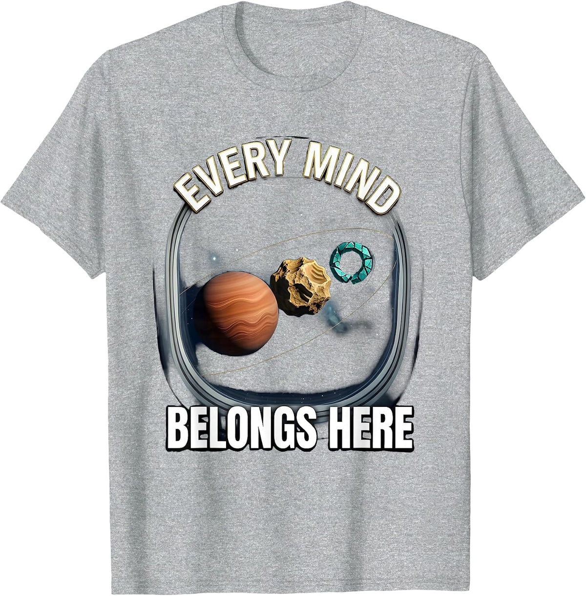 Men's Every Mind Belongs Here Cosmic Neurodiverse Universe Special T-Shirt - Heather Grey