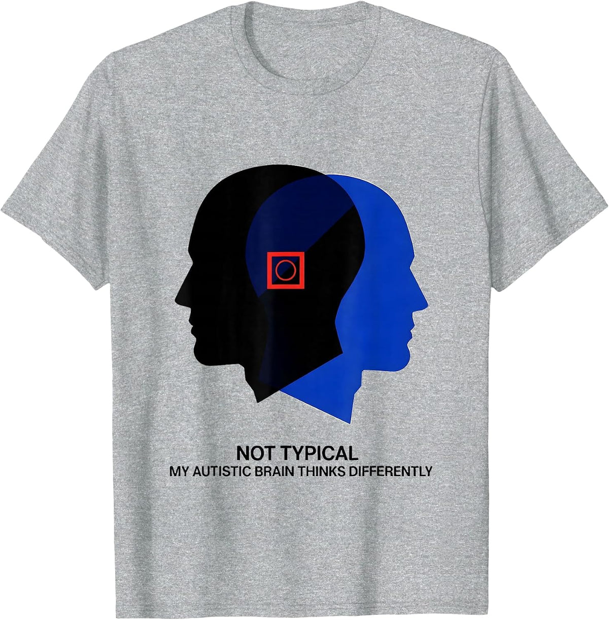 Men's Not Typical My Autistic Brain Thinks Differently Awareness T-Shirt - Heather Grey