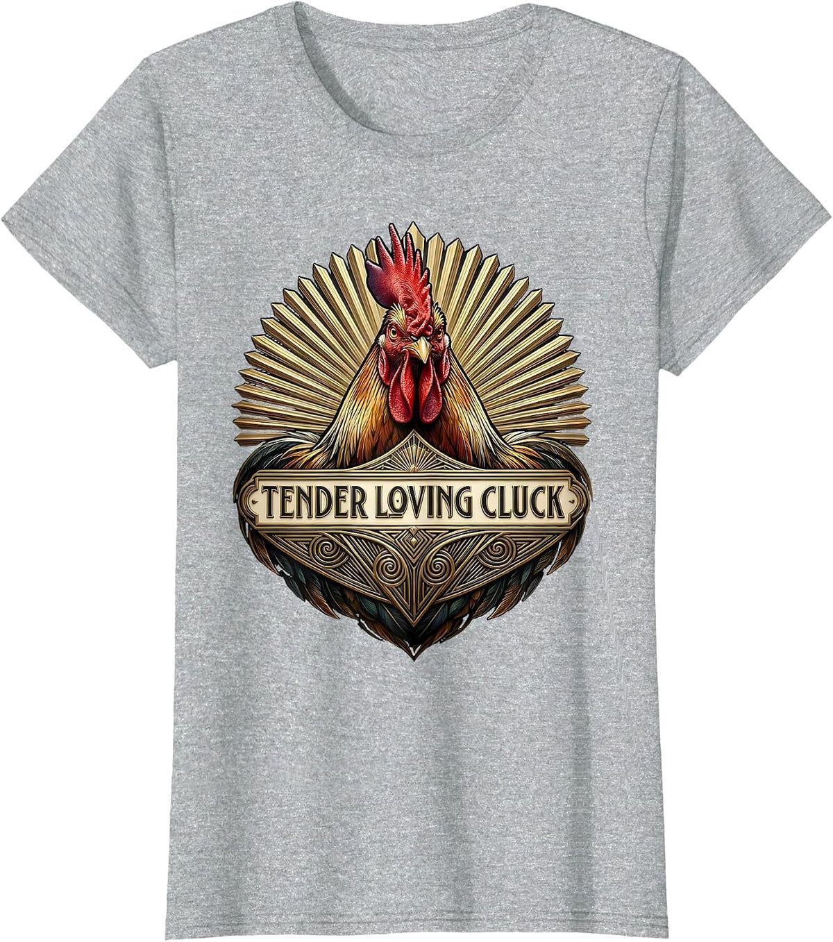 Tender Loving Cluck Funny Chicken Design T-Shirt - Heather Grey