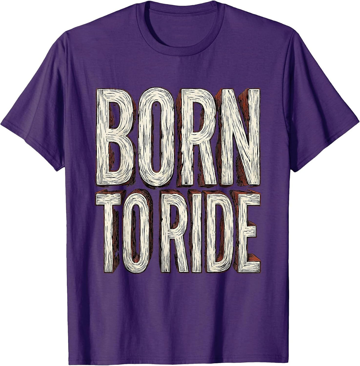 Born to Ride Bike Enthusiast Design T-Shirt - Purple