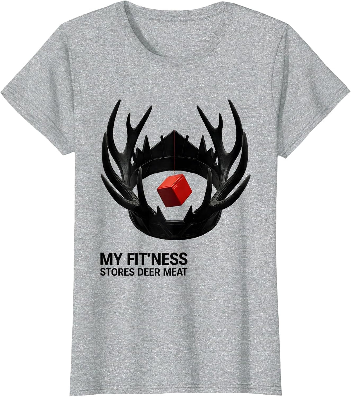 My Fit'ness Stores Deer Meat Funny Hunting Dad Joke T-Shirt - Heather Grey