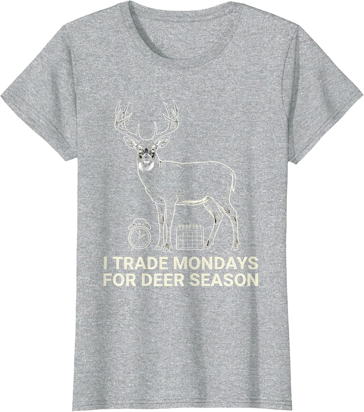 I Trade Mondays For Deer Season Funny Hunting Dad Gift T-Shirt - Heather Grey