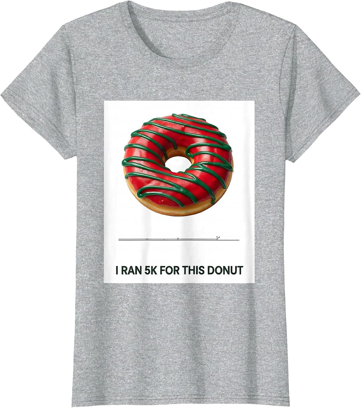 I Ran 5K For This Donut Funny Christmas 5K Run Runner Gift T-Shirt - Heather Grey
