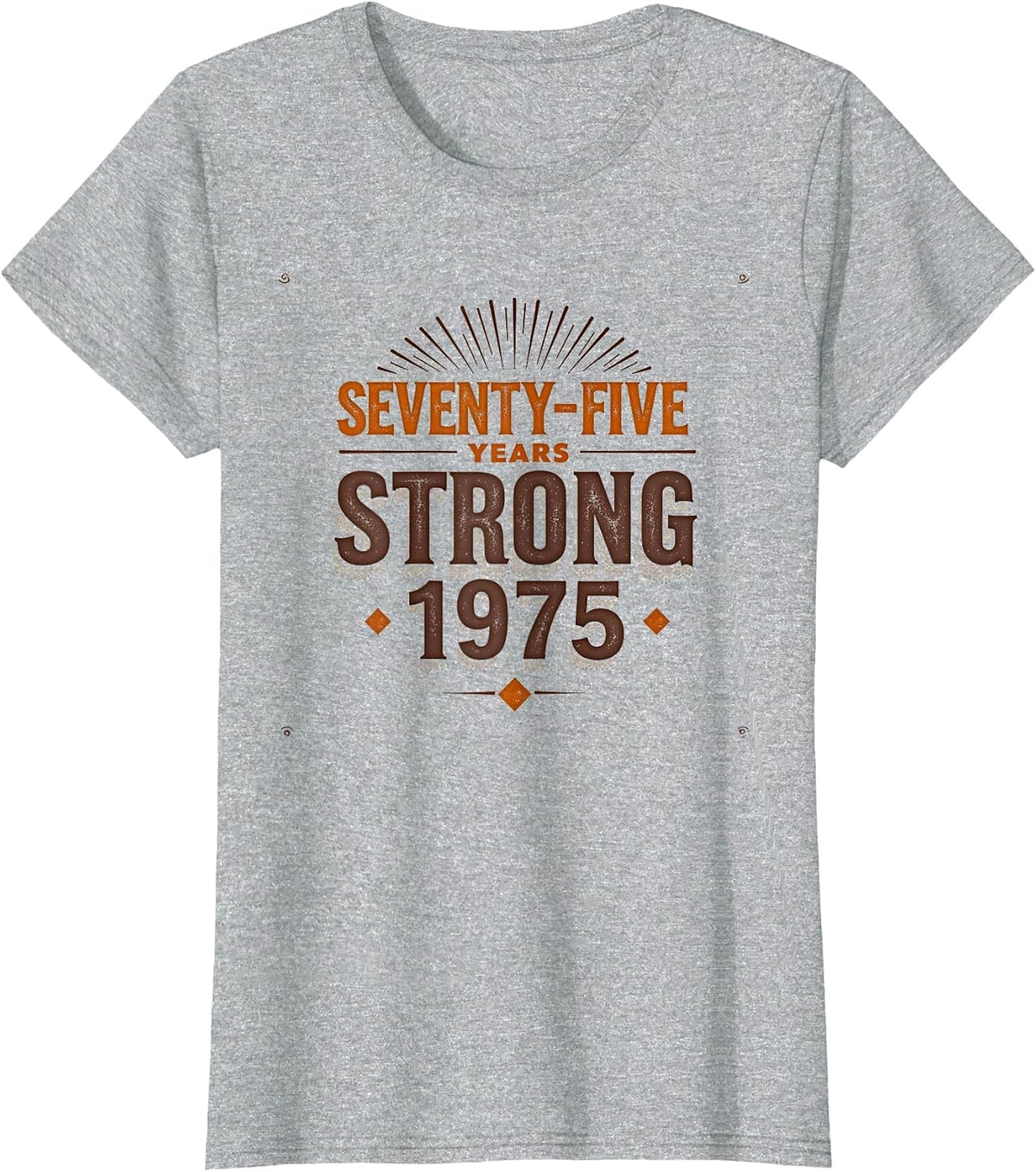 Vintage 1975 Seventy-Five Years Strong Design T-Shirt - Heather Grey