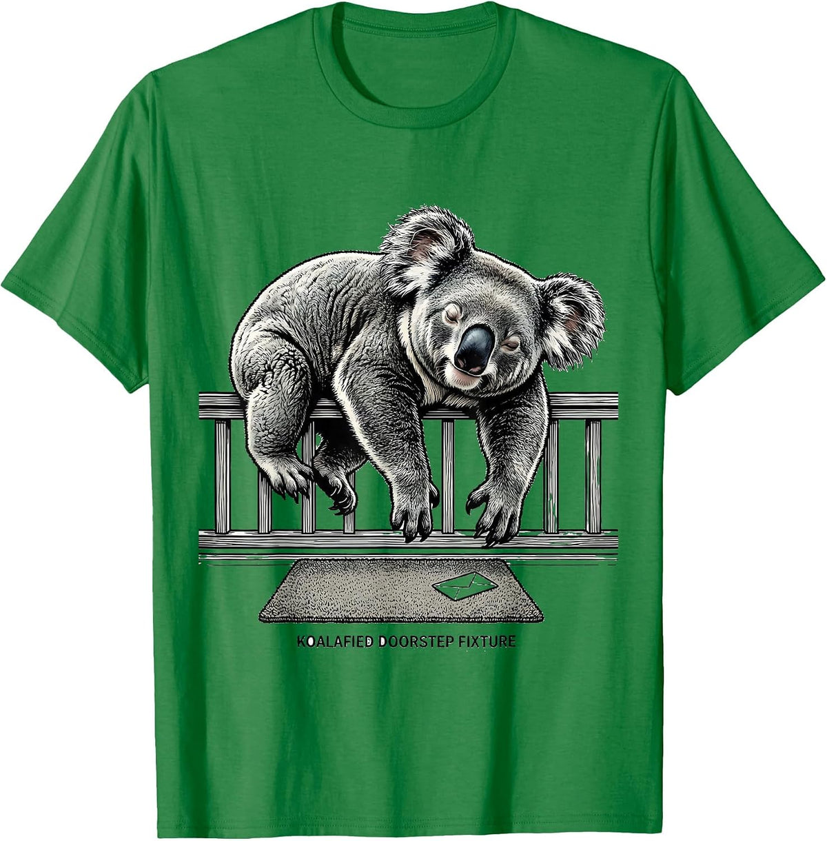 Men's Koalafied Doorstep Fixture Funny Koala Lover Cute Animal T-Shirt - Kelly Green