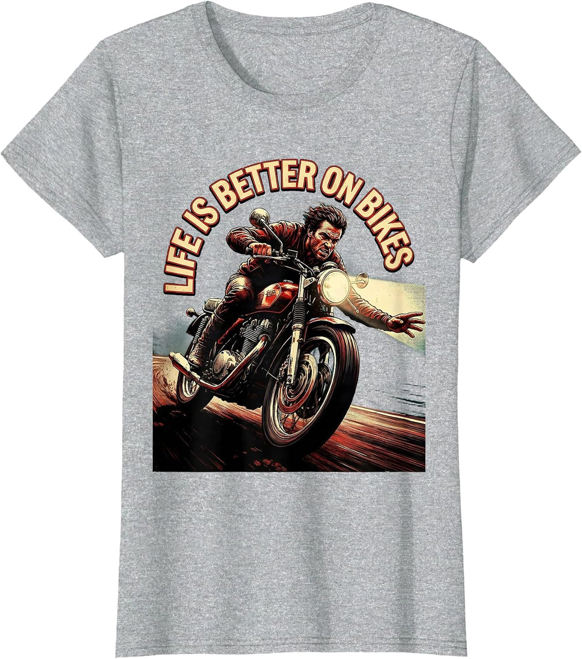 Women's Life Is Better On Bikes Cycling Design T-Shirt - Heather Grey