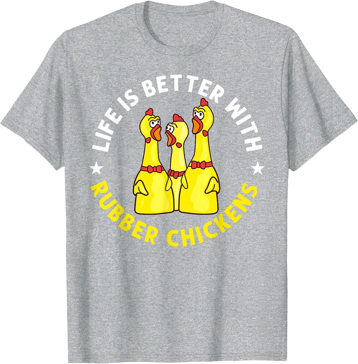 Rubber Chicken Game Funny Animals Toy T-Shirt - Heather Grey
