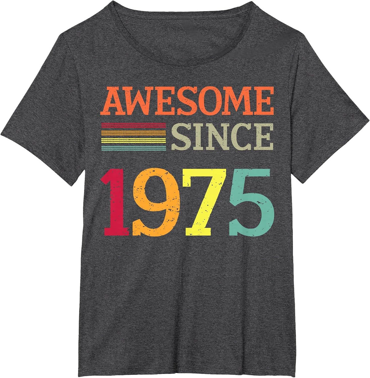 Awesome Since 1975 48th Birthday Retro Vintage T-Shirt - Dark Heather Grey