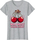 Wild West Wilder Heart Western Design T-Shirt - Heather Grey