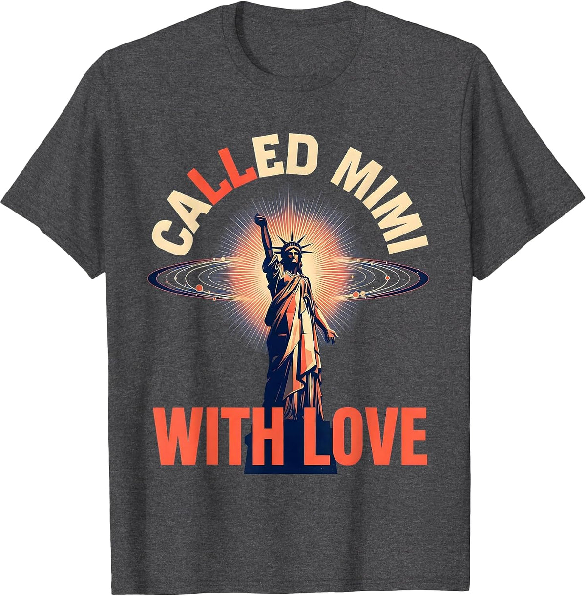 Men's Called Mimi With Love Grandma Design T-Shirt - Dark Heather Grey