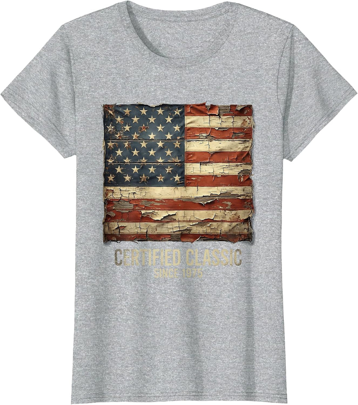 Certified Classic Since 1975 Vintage Birthday Design T-Shirt - Heather Grey