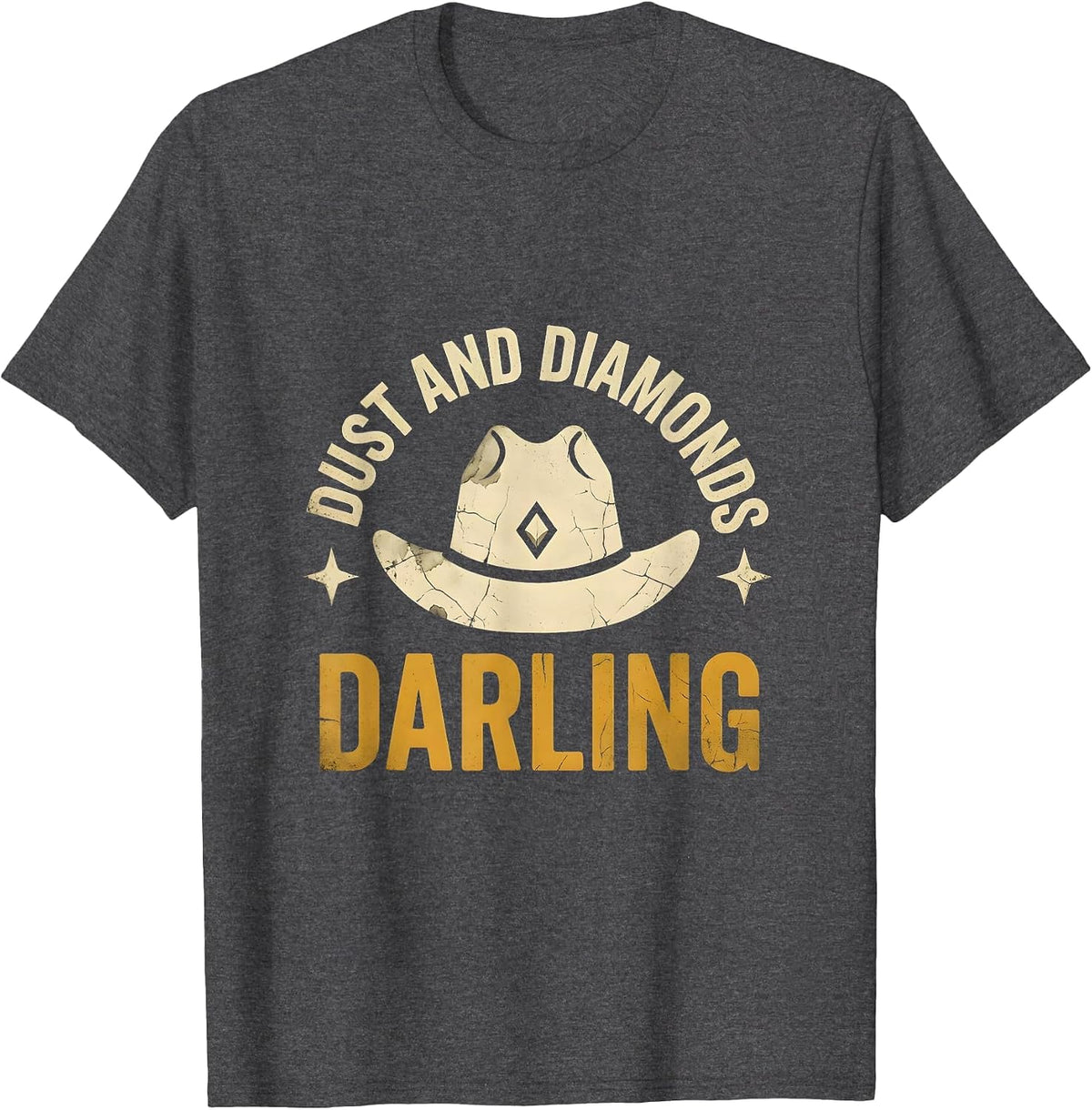 Men's Dust and Diamonds Darling Girls Western Design T-Shirt - Dark Heather Grey