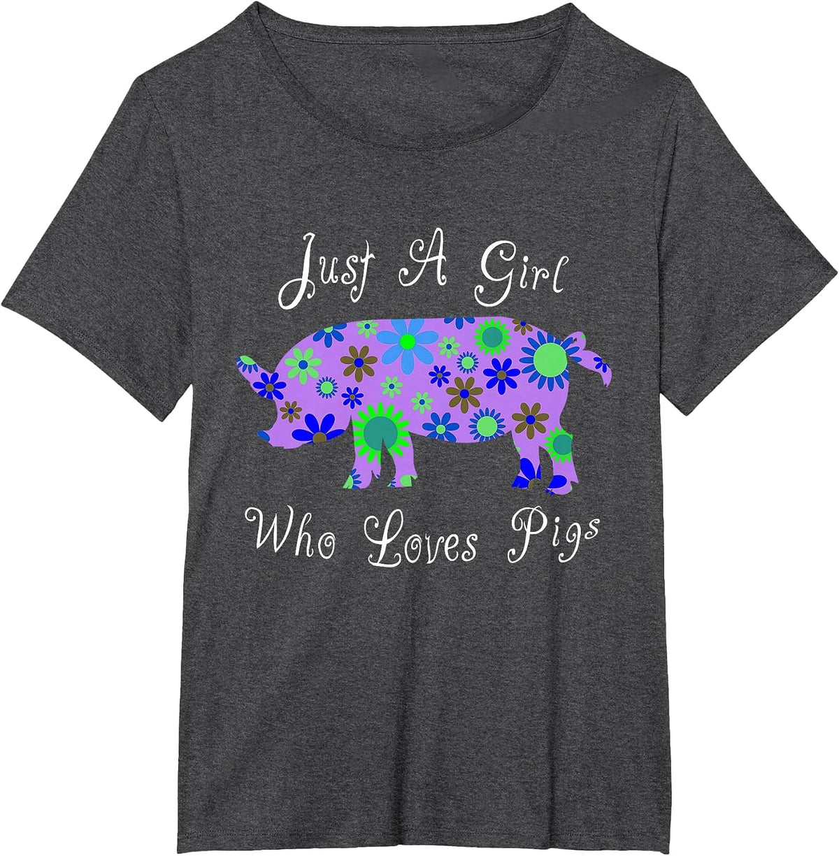 Pig Lover Cute T-Shirt - Dark Heather Grey