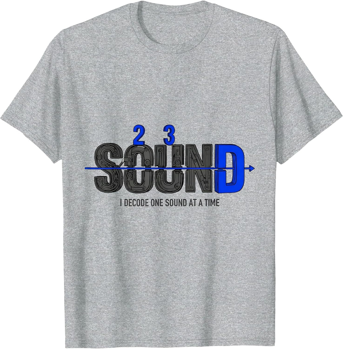 Men's I Decode One Sound At A Time Dyslexia Teacher Awareness T-Shirt - Heather Grey