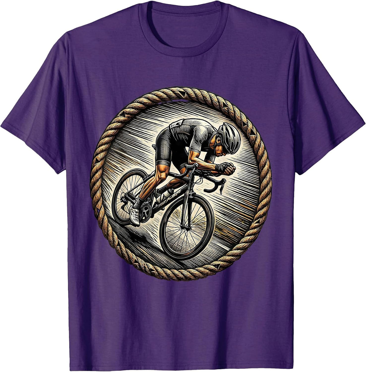 Men's Downhill Cyclist Speed Rush Graphic Tee T-Shirt - Purple