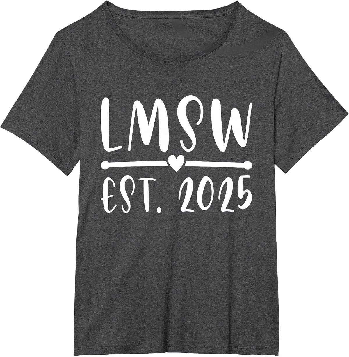 LMSW Est 2025 Licensed Master Social Worker MSW Month T-Shirt - Dark Heather Grey