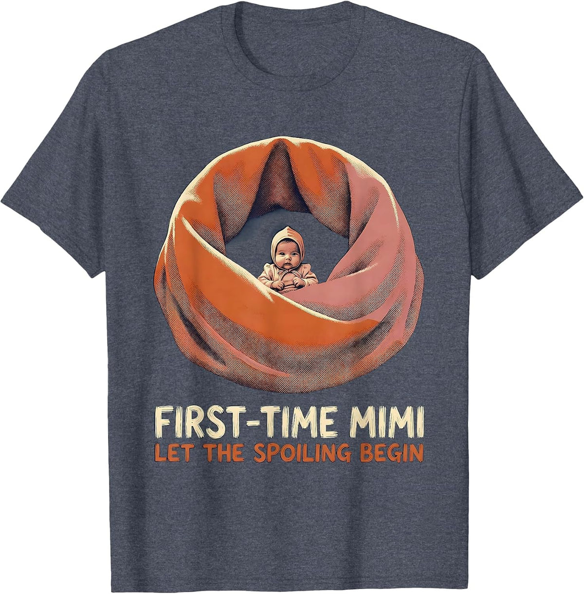 First-Time Mimi Let The Spoiling Begin New Grandparent Gift T-Shirt - Heather Blue