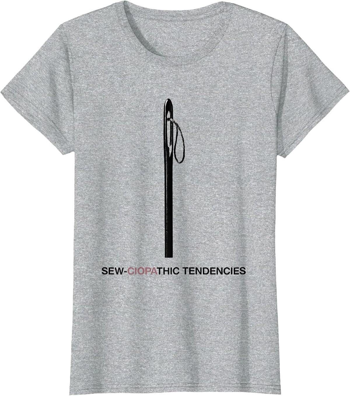 Sew-ciopathic Tendencies Minimal Sewing Design T-Shirt - Heather Grey