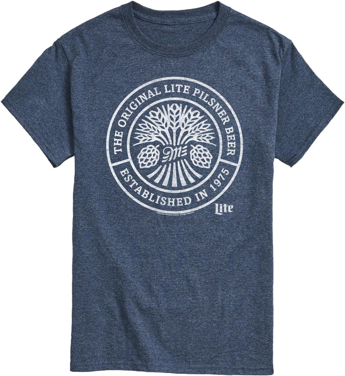 Miller Light - Miller Original Lite Pilsner Emblem - Mens Short Sleeve Tee - Heather Blue
