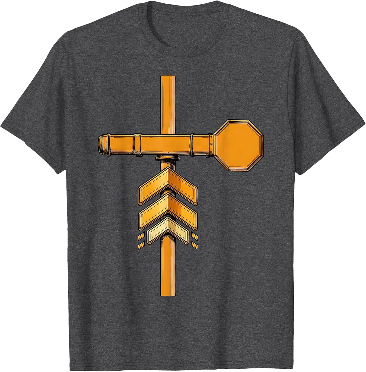 School Bus Stop Arm Transportation Squad Driver Humor T-Shirt - Dark Heather Grey