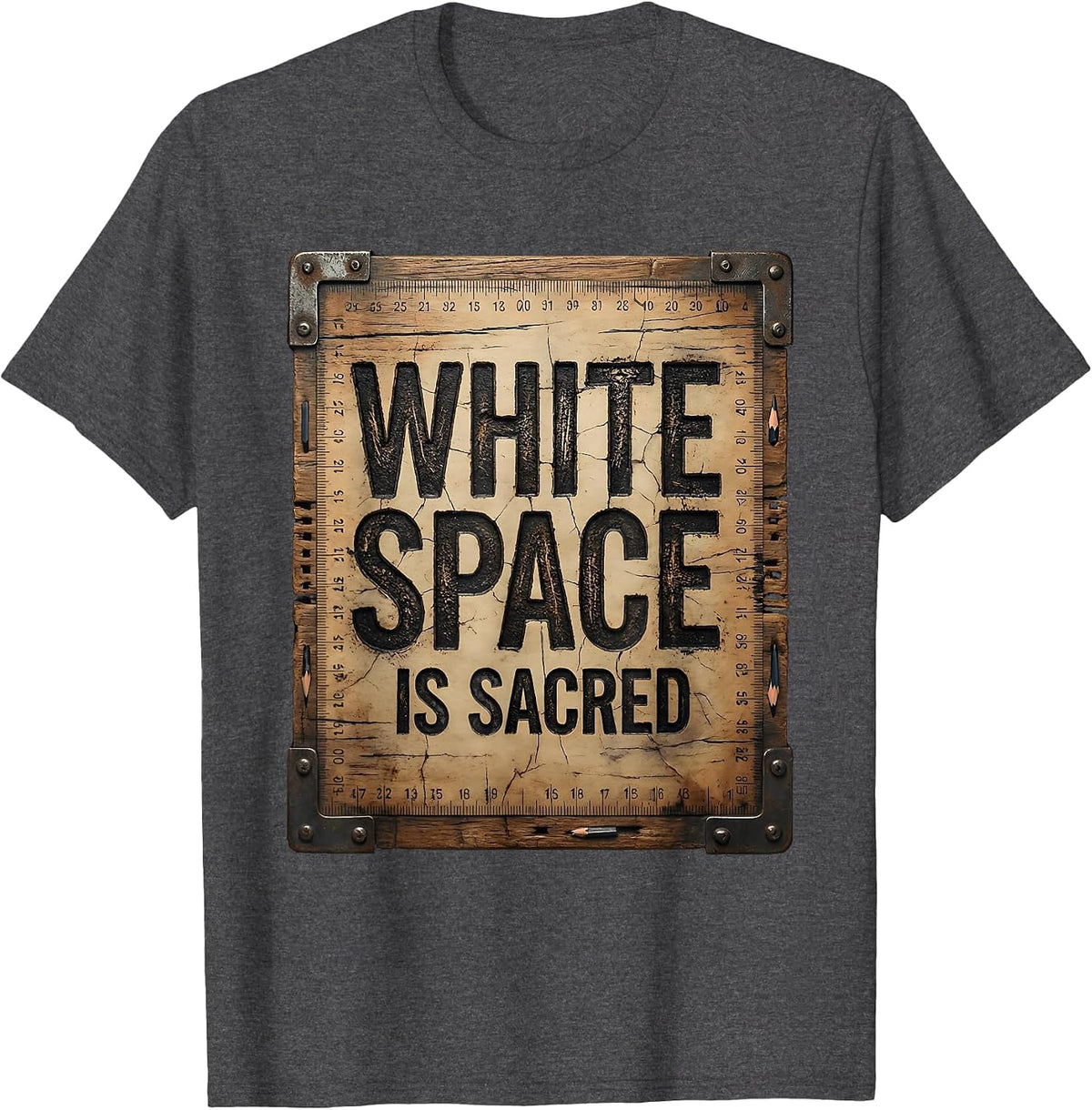 White Space Is Sacred Graphic Design T-Shirt - Dark Heather Grey