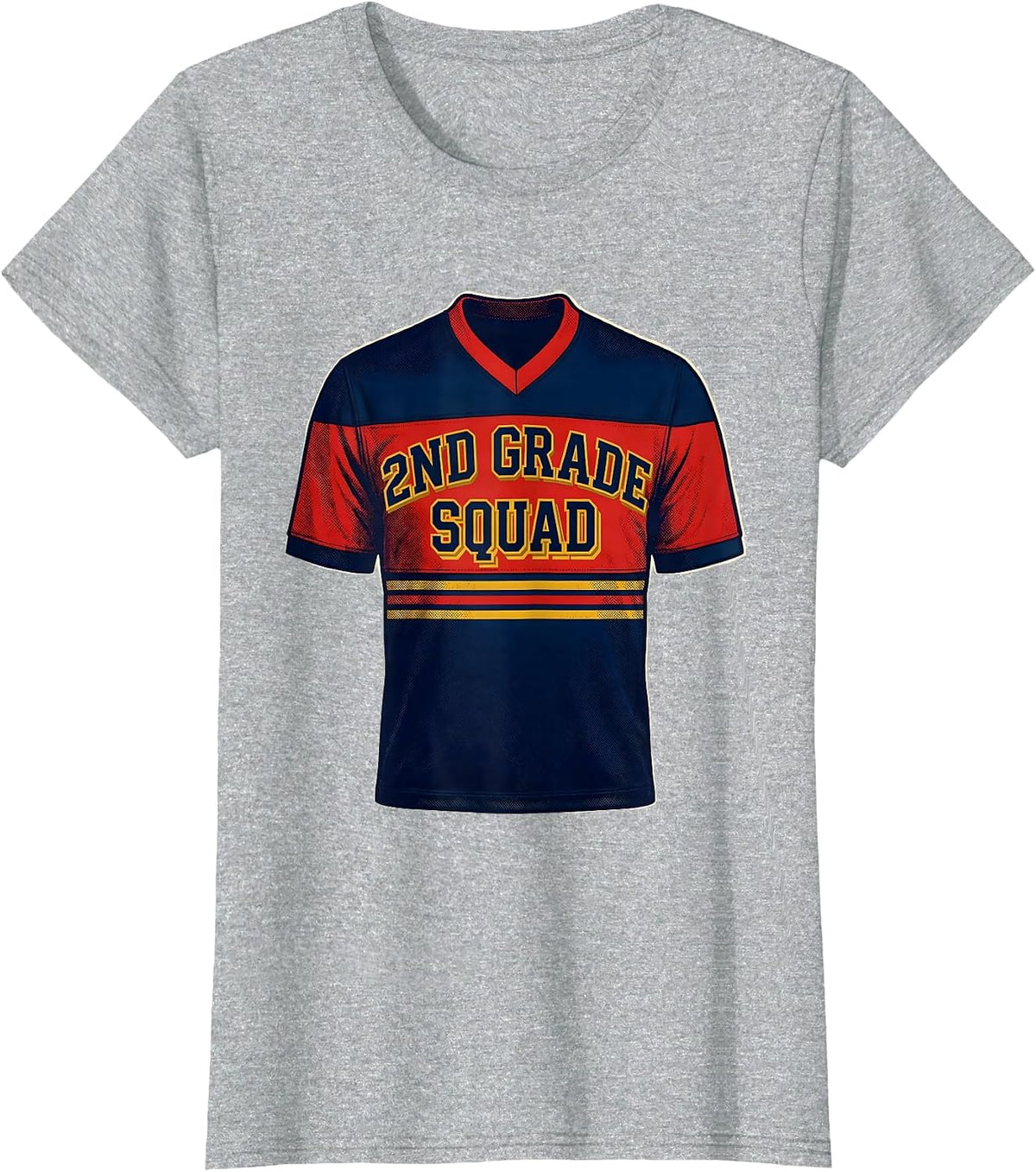 Women's 2nd Grade Squad Playful Teacher Crew Back To School T-Shirt - Heather Grey